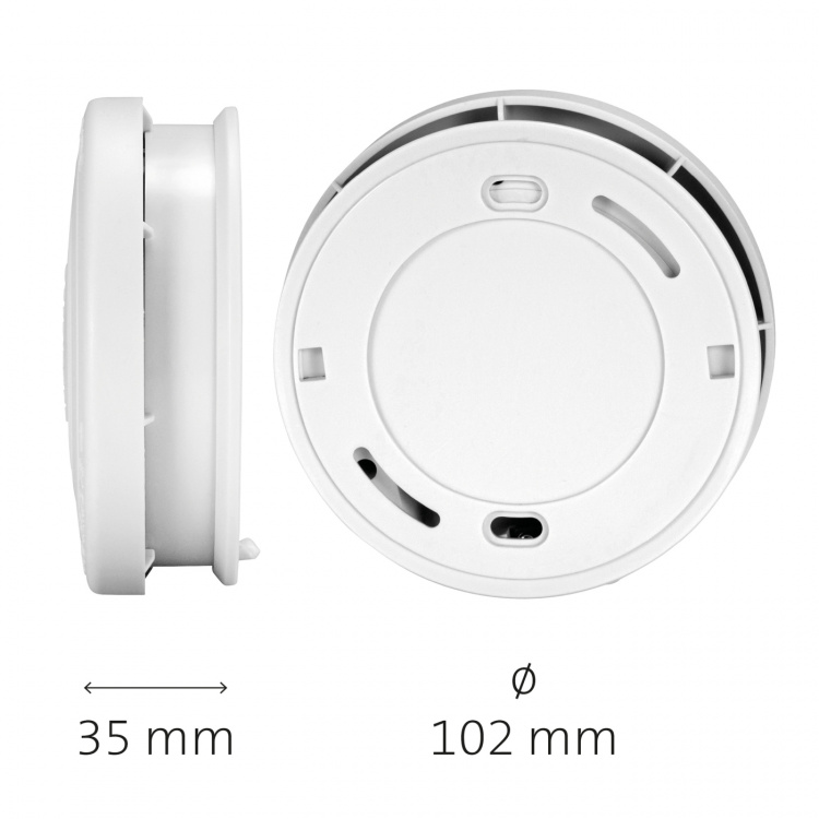 Alecto Smoke detector with 10 years battery and sensor runtime 2-pack White