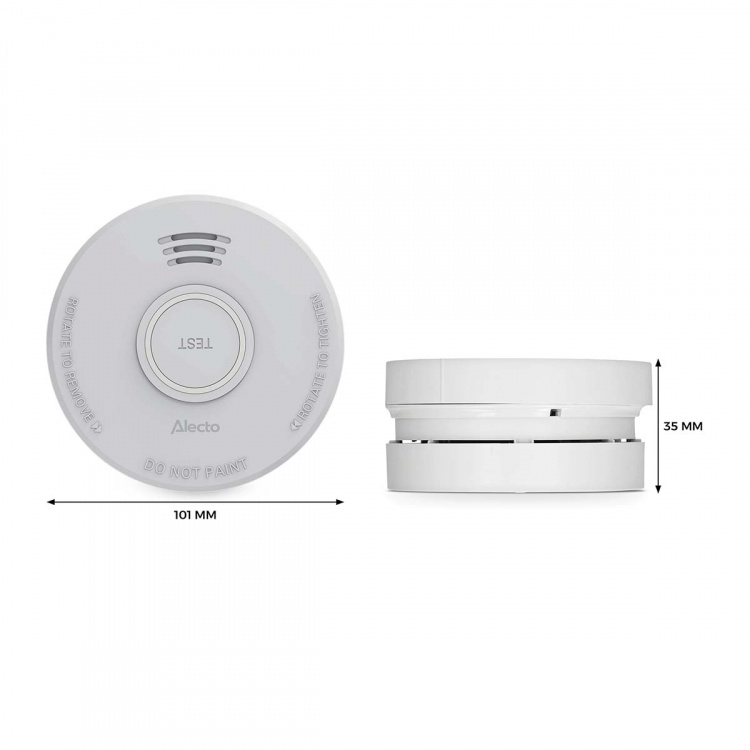 Alecto Stand alone smoke alarm with 1 year battery White