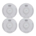 Alecto Stand alone smoke alarm with 1 year battery White 4 pcs