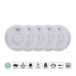 Alecto Stand alone smoke alarm with 1 year battery White 5 pcs