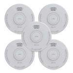Alecto Stand alone smoke alarm with 1 year battery White 5 pcs