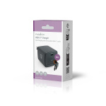 Nedis Wall Charger | PD3.0 30W | 1.5 / 2.0 / 2.5 / 3.0 A | Number of outputs: 1 | USB-C™ | USB-C™ Retractable Cable | 0.75 m | Automatic Voltage Selection | Black