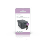 Nedis Wall Charger | PD3.0 30W | 1.5 / 2.0 / 2.5 / 3.0 A | Number of outputs: 1 | USB-C™ | USB-C™ Retractable Cable | 0.75 m | Automatic Voltage Selection | Black