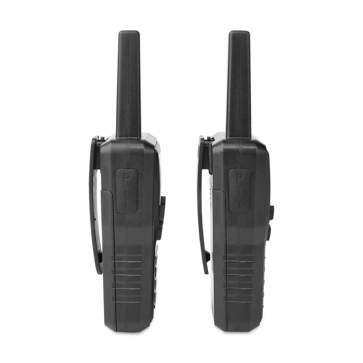 Alecto Walkie-Talkie Set | 2 Handsets | Up to 10 km | Frequency channels: 8 | PTT / VOX | 24 h standby| Charging base included | Headphone output | Black
