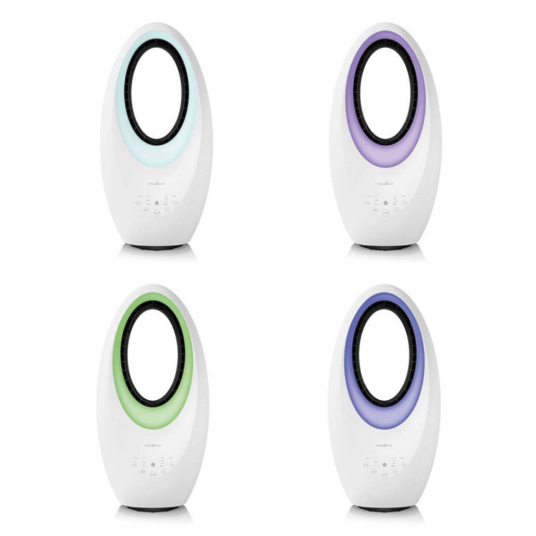 Nedis Bladeless Fan | Mains Powered | 50 W | Oscillation | Remote control | Shut-off timer: 7.5 h | 3-Speed Settings | White