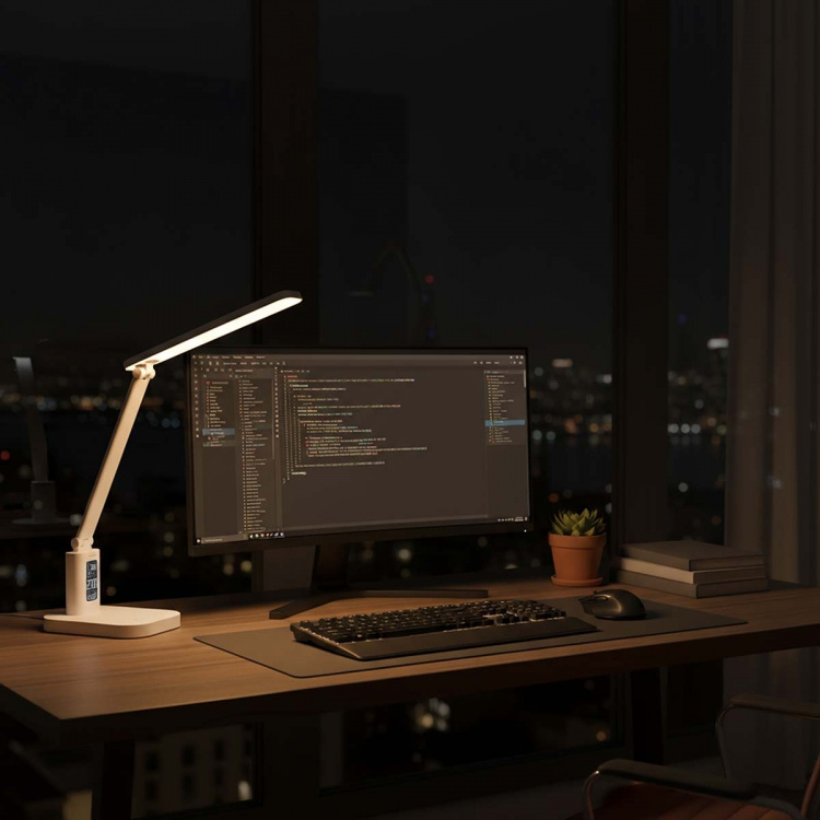 Nedis LED Desk Lamp | Dimmable | 3 Light Modes | 220 lm | Rechargeable | Dimmer - On Product | White