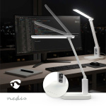 Nedis LED Desk Lamp | Dimmable | 3 Light Modes | 220 lm | Rechargeable | Dimmer - On Product | White