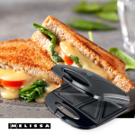 MELISSA Sandwich Maker | 750 W | Sandwich plates | Automatic temperature control | Non-stick Coating | Black