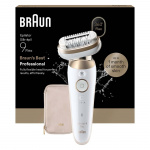 Braun Epilator Silk·épil 9 Flex Wet & Dry, Långvarigt Slät Hud, 9-011 3D, Guld