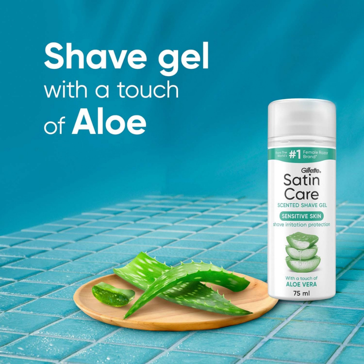 Gillette Venus Rakgel Satin Care för Kvinnor med en touch av Aloe Vera för Känslig Hud, 75ml
