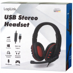 LogiLink Gamingheadset USB Svart/Röd