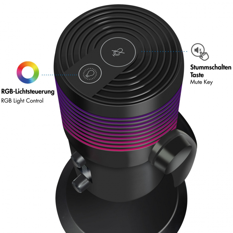 LogiLink Mikrofon USB Riktad NRC RGB Svart