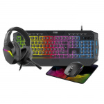 Freaks and Geeks 4 in 1 Pack QWERTZ Keyboard+Mouse+Mousepad+Headset (RGB)