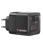 Verbatim 65W 2 Port with Retractable Cable