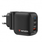 Verbatim Mini GaN Charger 70W 3 Port US plug with EU and UK adaptors