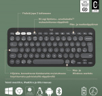 Logitech Pebble Keys 2 K380s Keyboard, Gray