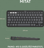 Logitech Pebble Keys 2 K380s Keyboard, Gray