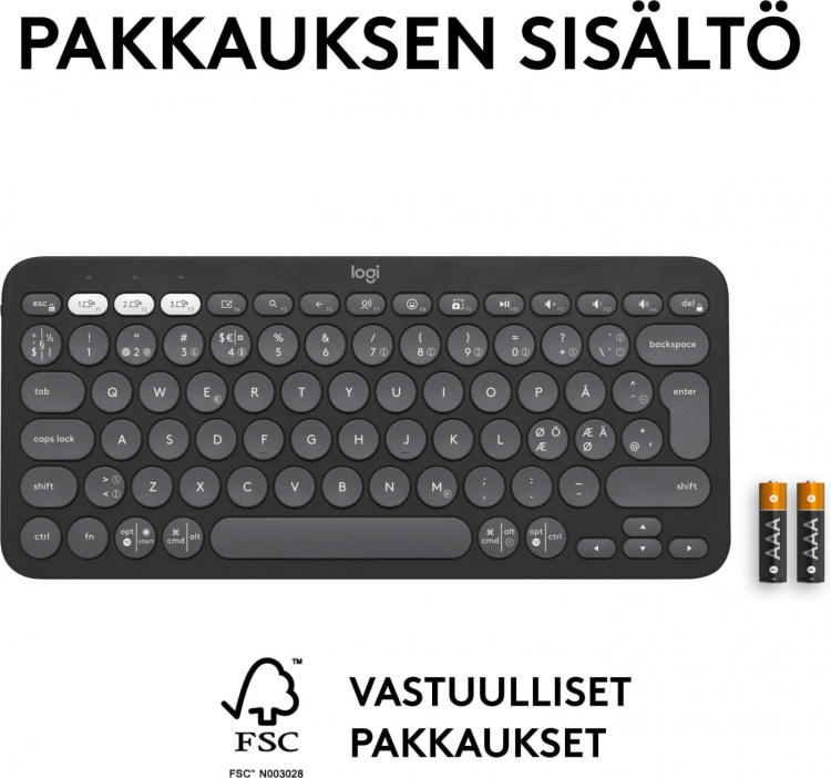 Logitech Pebble Keys 2 K380s Keyboard, Gray
