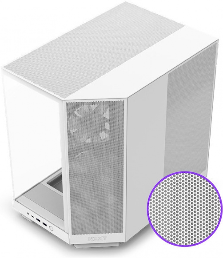 NZXT H6 Flow ATX Case with Panoramic Window, Black