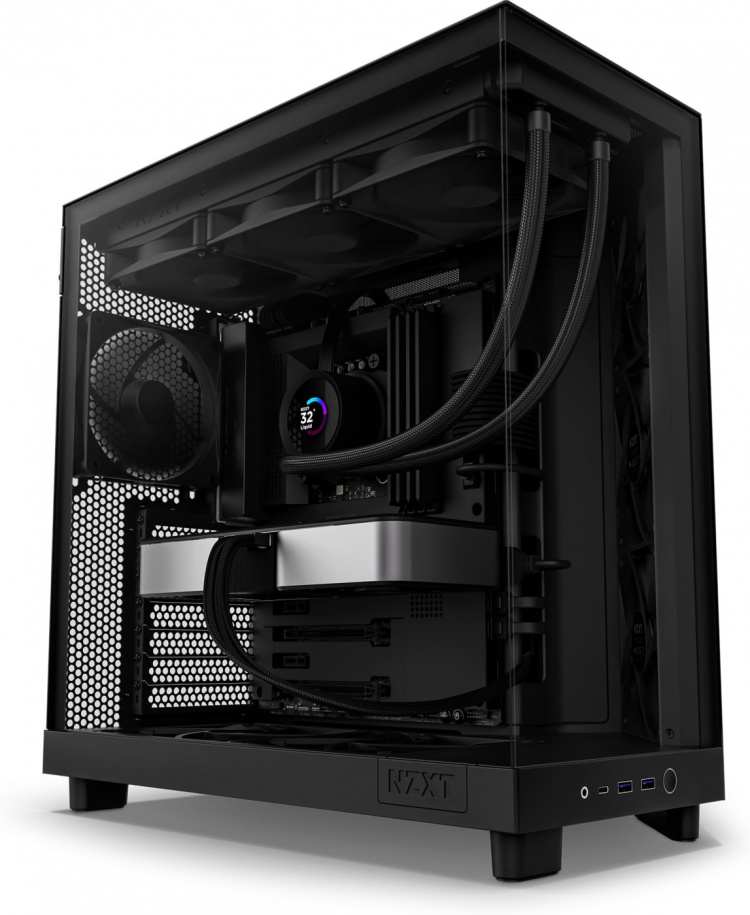 NZXT H6 Flow ATX Case with Panoramic Window, Black