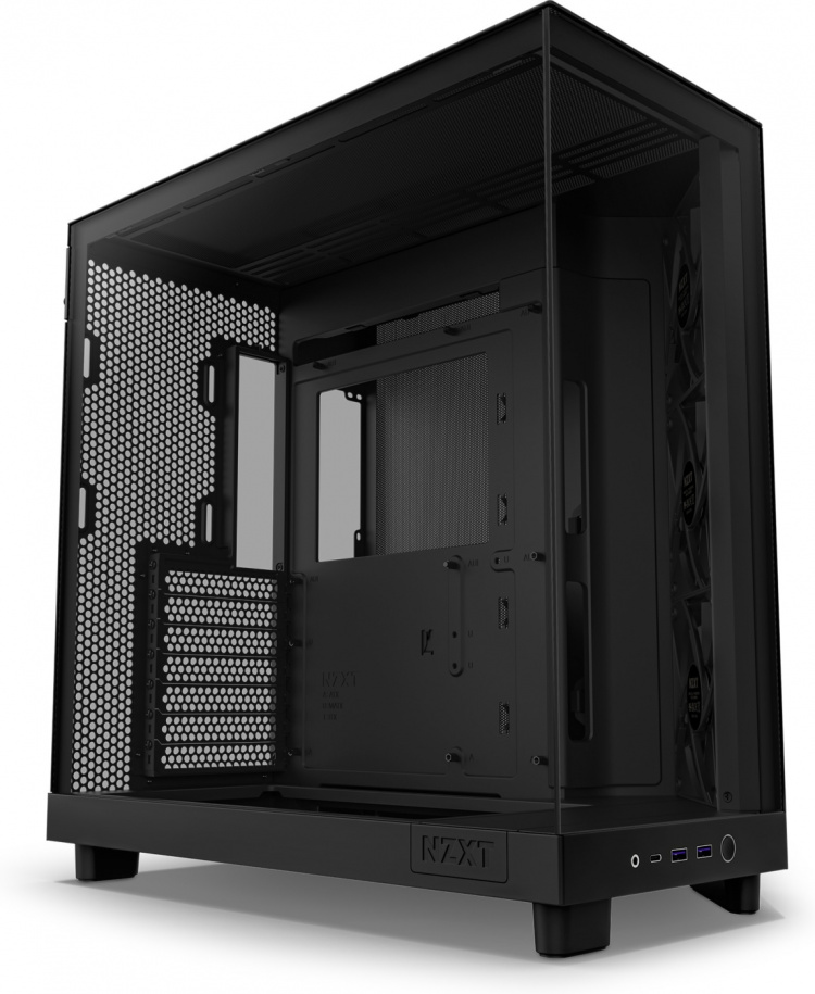 NZXT H6 Flow ATX Case with Panoramic Window, Black
