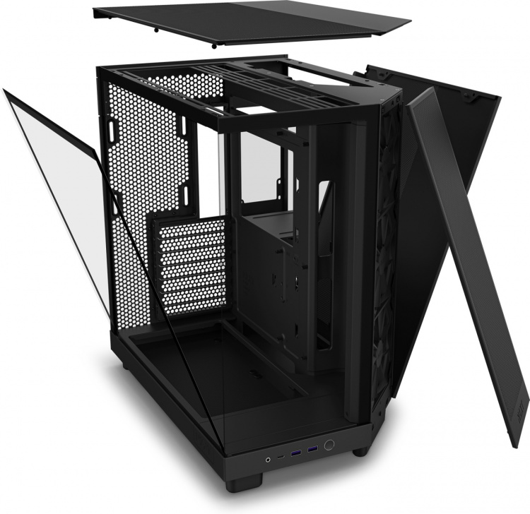 NZXT H6 Flow ATX Case with Panoramic Window, Black