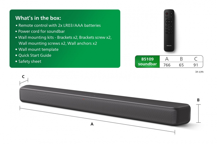 Philips TAB5109 2.0 Soundbar System