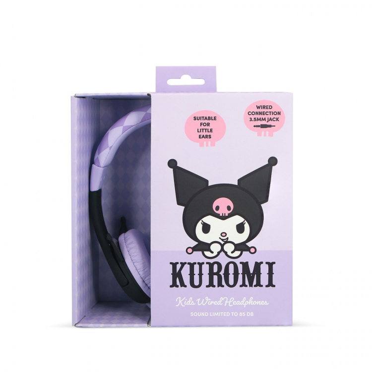 KUROMI Headphone Pink Wired On-Ear 85dB with Ears