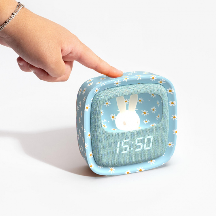 Mobility On Board Alarm Clock with Light Billy Clock Blue Flower