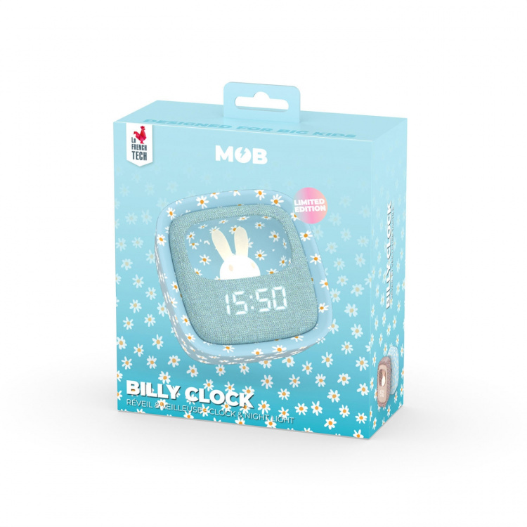 Mobility On Board Alarm Clock with Light Billy Clock Blue Flower