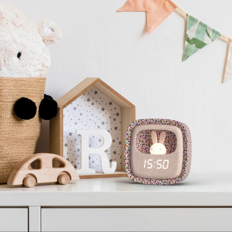 Mobility On Board Alarm Clock with Light Billy Clock Blue Leopard