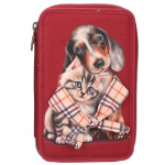 TOPModel Double Pencil Case FUR EVER FRIENDS - Deep, Warm Red