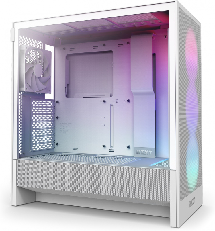 NZXT H5 Flow RGB (2024) ATX Case with Window, White 