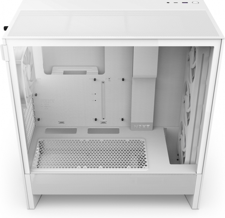 NZXT H5 Flow RGB (2024) ATX Case with Window, White 