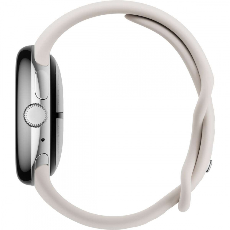 Google Pixel Watch 3 WiFi Smartwatch, 41 mm, Porcelain / Polished Silver