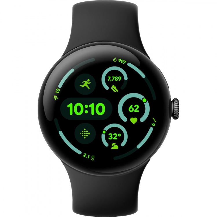 Google Pixel Watch 3 LTE Smartwatch, 45 mm, Obsidian / Matte Black