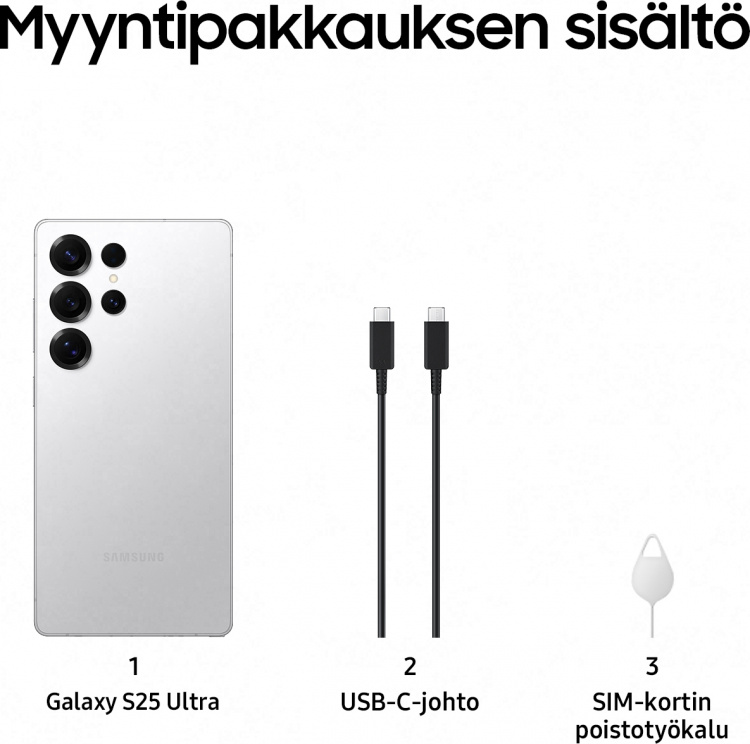 Samsung Galaxy S25 Ultra 5G, 512/12 GB, Titanium White/Silver