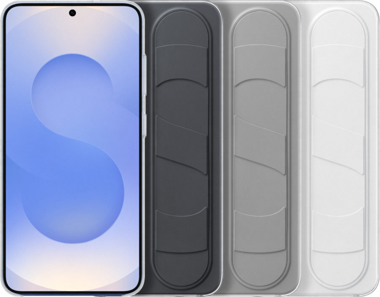 Samsung Galaxy S25 Standing Grip Protective Case, Gray / Mint The