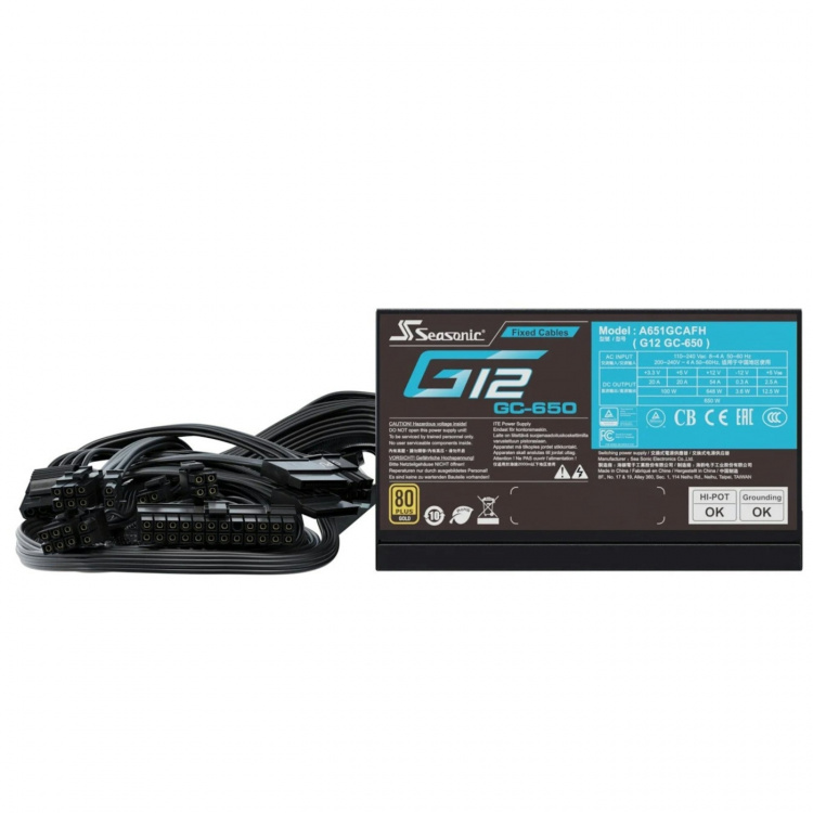 Seasonic G12 GC-650 ATX Power Supply, 650 W (2024)