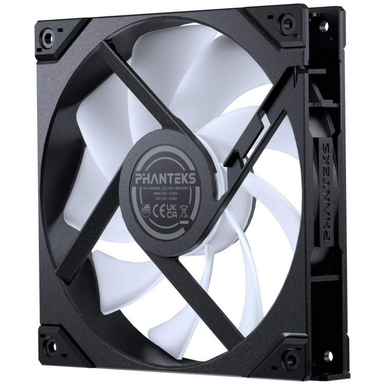 Phanteks M25 Gen2 140 mm PWM DRGB Fan, Black, 3-Pack This