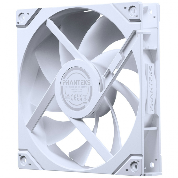 Phanteks M25 Gen2 140 mm PWM DRGB Fan, White, 3-Pack This