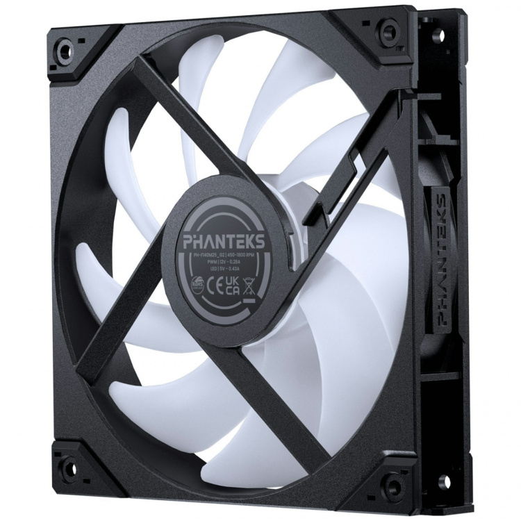 Phanteks M25 Gen2 140 mm PWM DRGB Reverse Fan, Black, 3-Pack This
