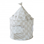 3 Sprouts Play Tent - Checkerboard Beige - Height: 135 cm, Diameter: 100 cm