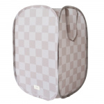 3 Sprouts Pop-Up Laundry Hamper - Checkerboard beige - 36 cm x 36 cm x 58 cm