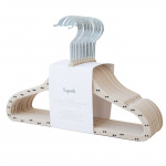 3 Sprouts Velvet Hangers (15 pieces) - Double dot beige - 20.5 x 29 cm