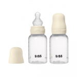 BIBS Baby Bottle Round Silicone 2 Pack - Ivory - 150 ml