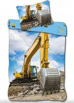 BrandMac Bed Linen - Junior Size 100 x 140 cm - Yellow Excavator