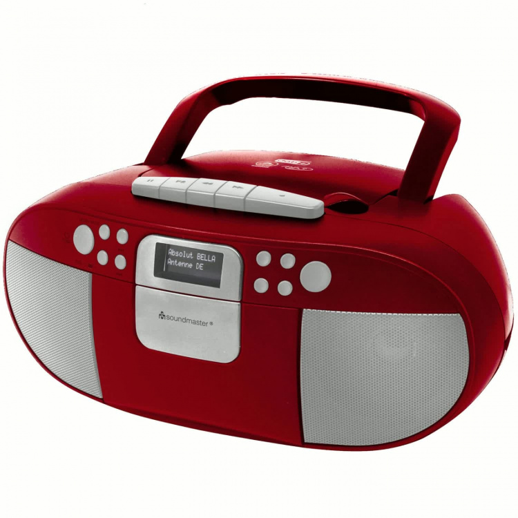Soundmaster Boombox CD/MP3 DAB+/FM-radio Kassett USB SCD7800RO Röd