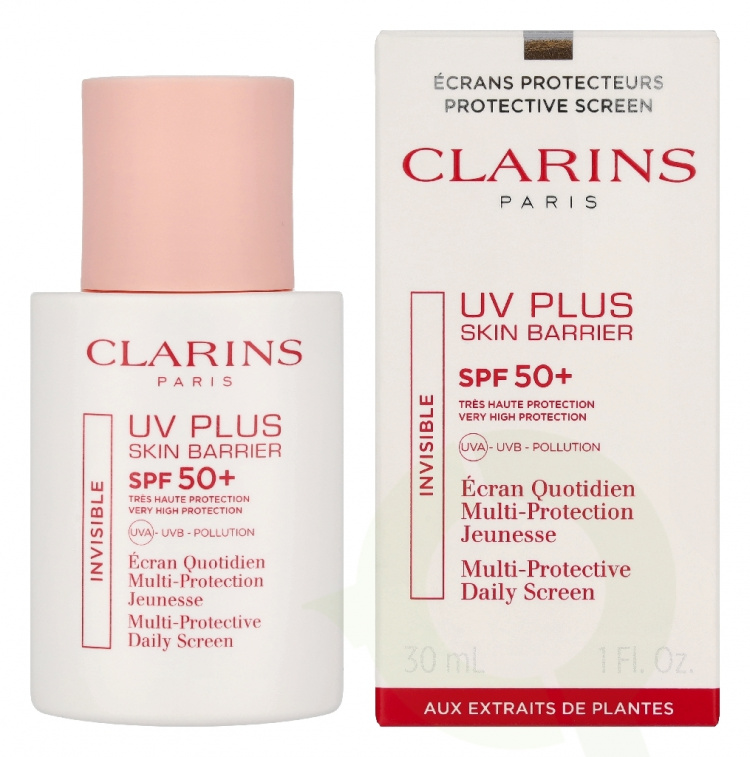 Clarins Invisible UV Plus Skin Barrier SPF50 30 ml UVA UVB Pollution