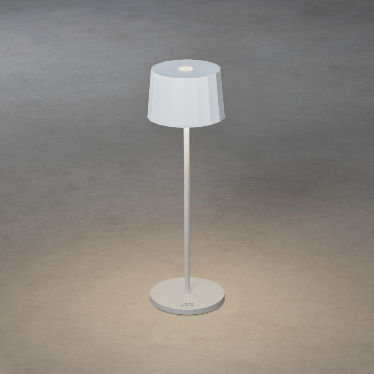 Konstsmide Bordslampa Positano vit USB Konstsmide